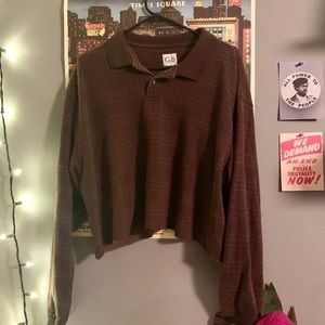 Cropped mens pullover sweater